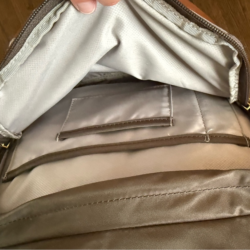 Tumi Dark Brown Backpack with Gold Accents - Picture 7 of 15